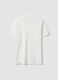 White pure cotton piqu&eacute; polo shirt with classic collar, regular fit_1
