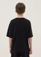 Black pure cotton T-shirt with front print_1