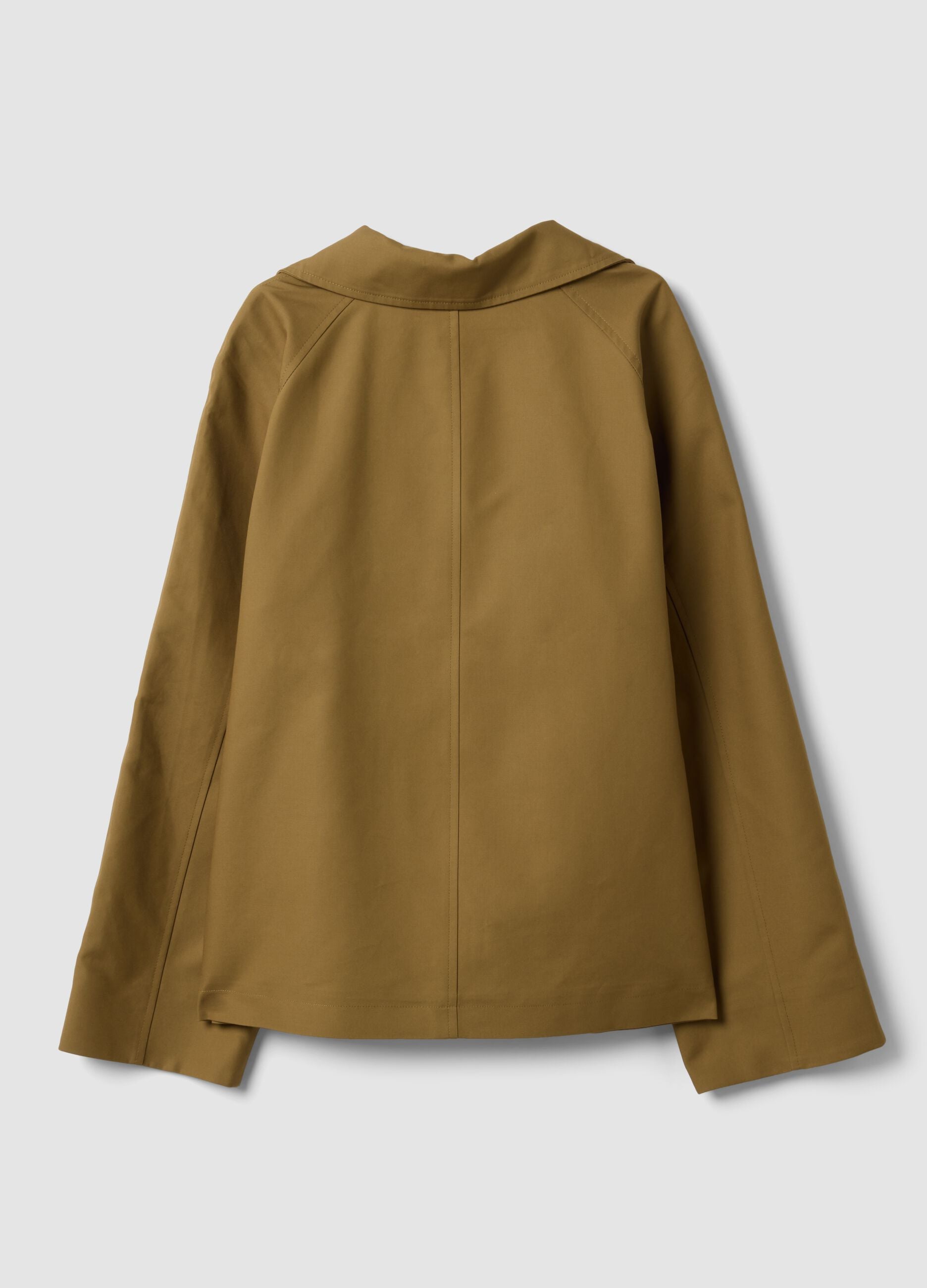Green pure cotton jacket with buttons, regular fit