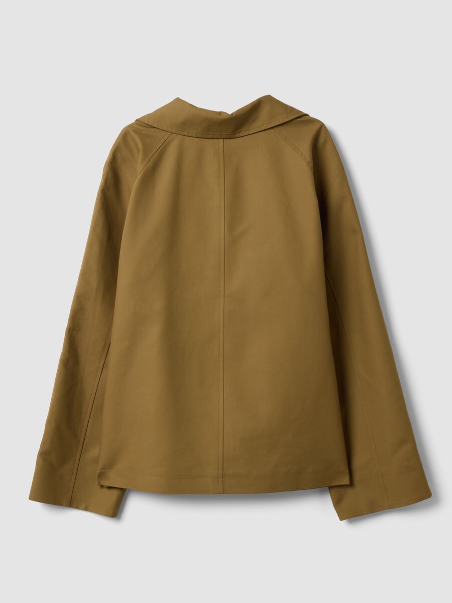 Green pure cotton jacket with buttons, regular fit_5
