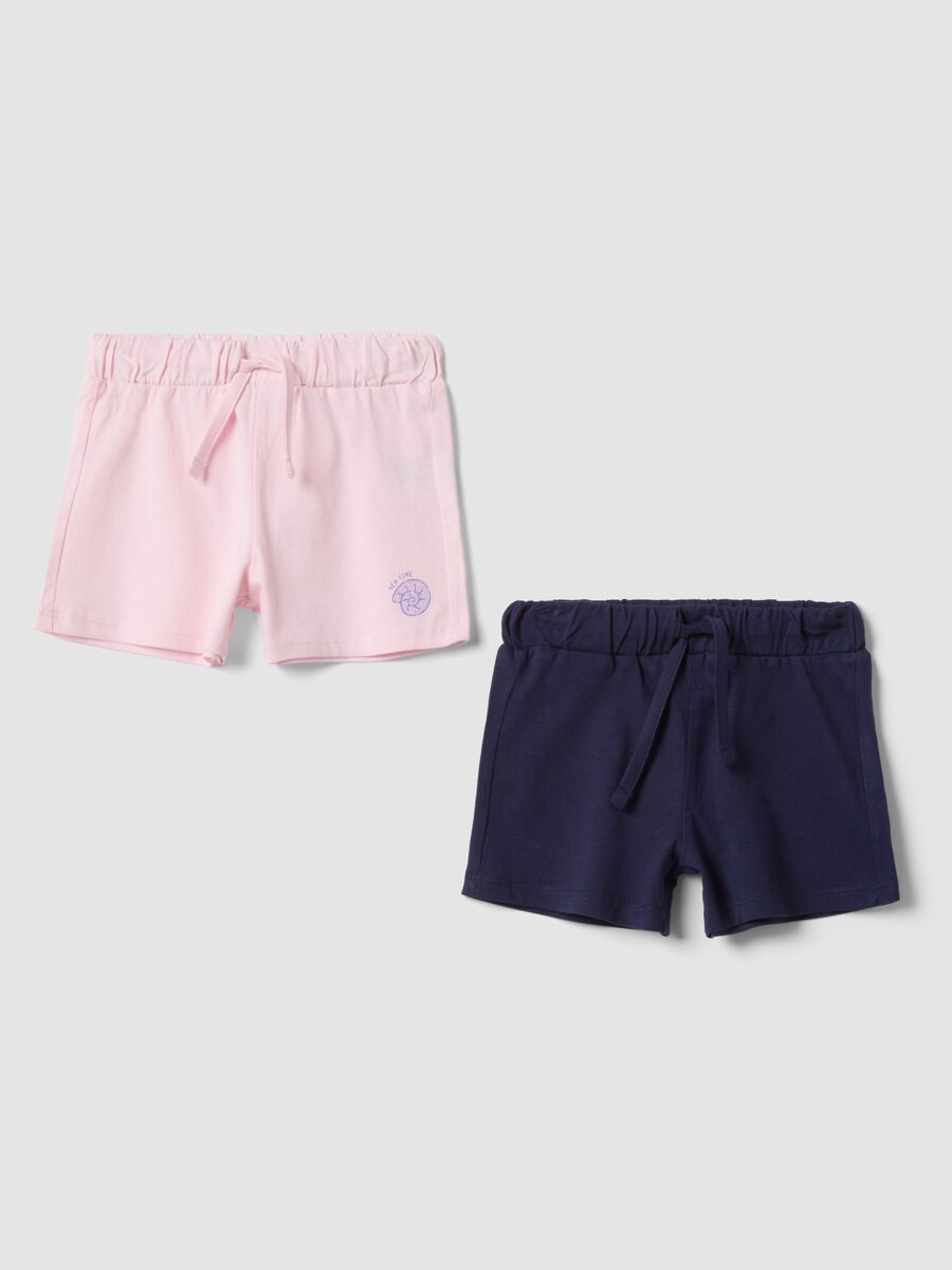 Twin pack of purple pure cotton shorts_0
