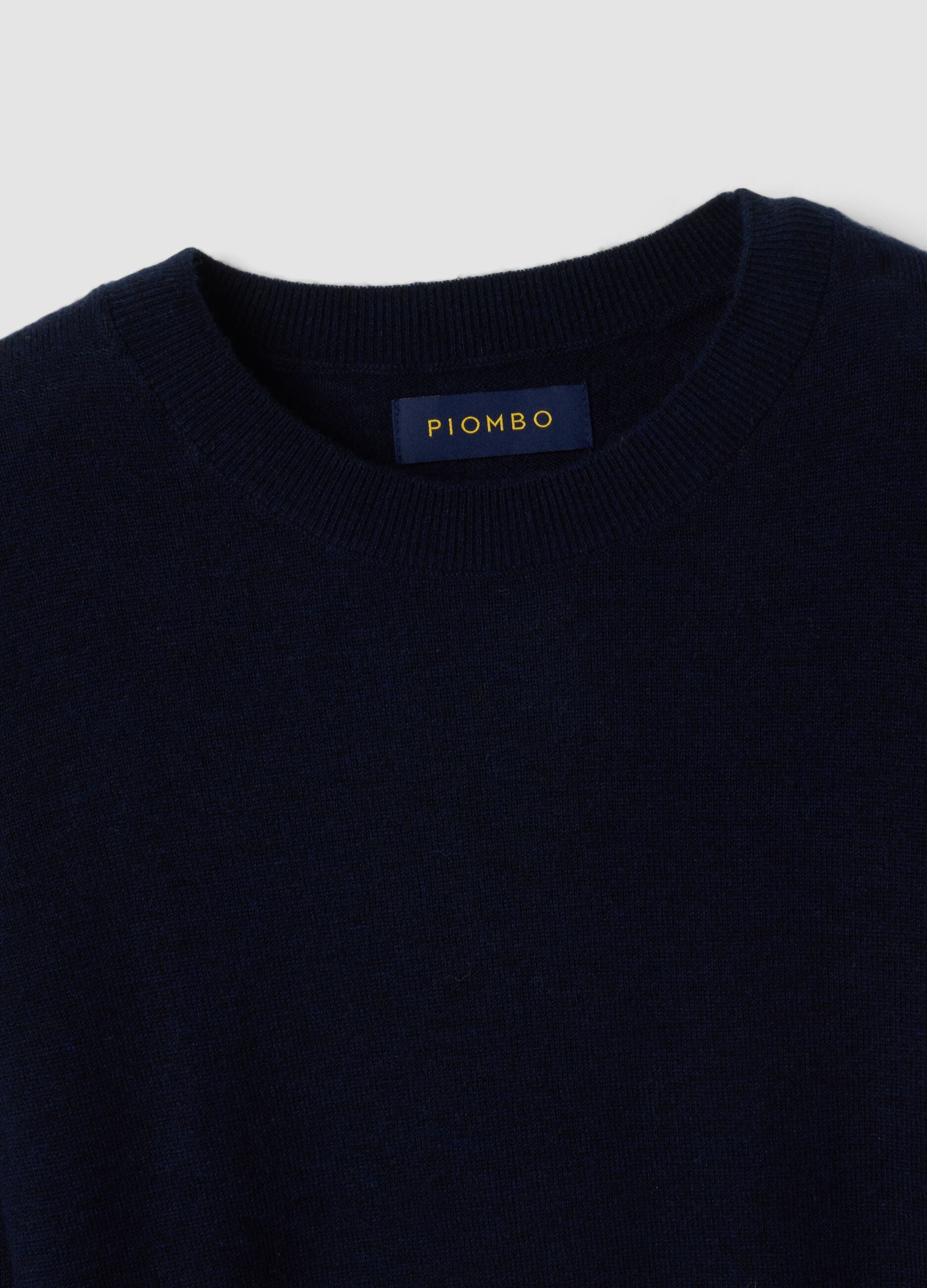 Blue pure wool crew-neck jumper