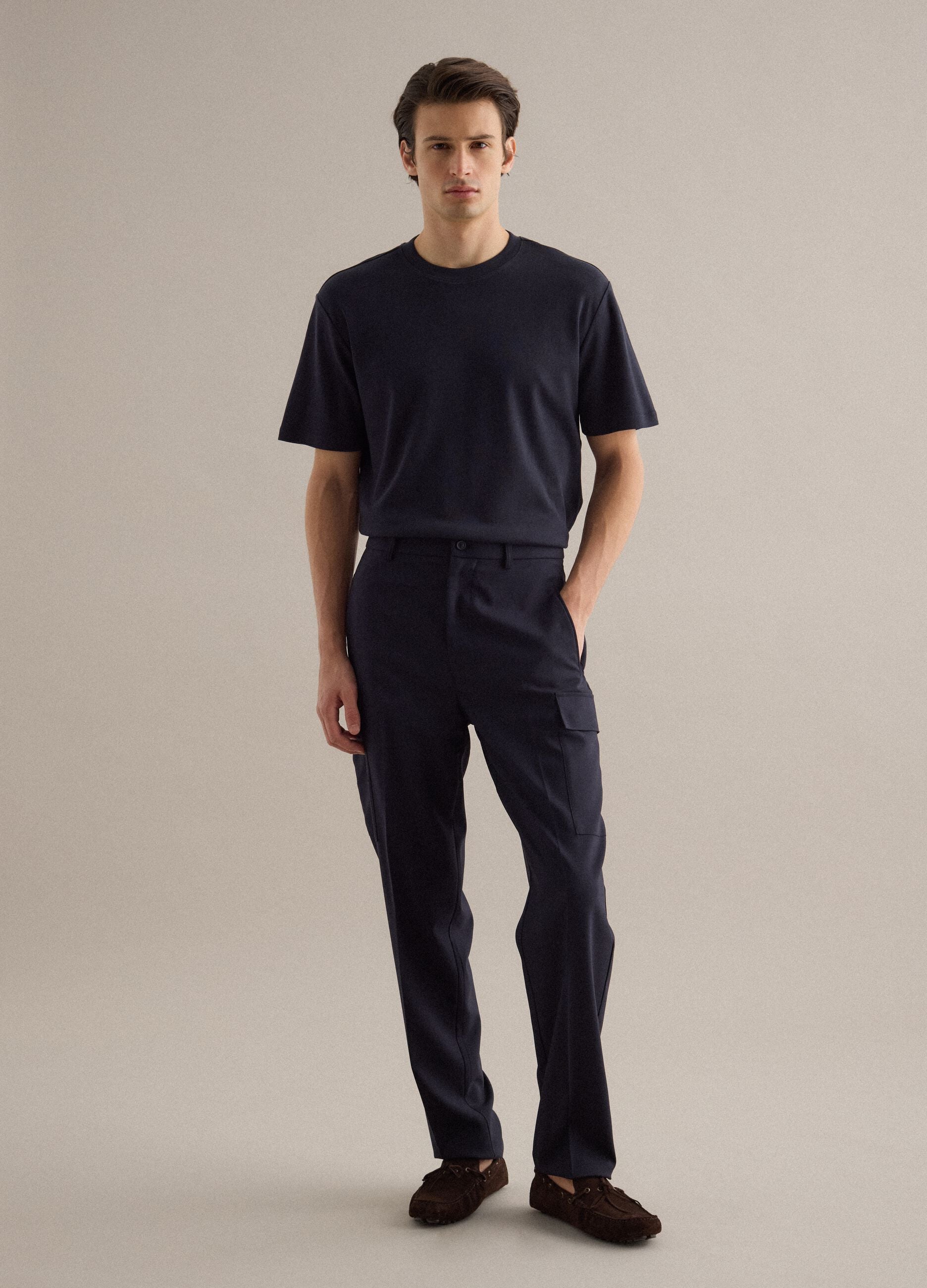 Black pure cotton crew neck T-shirt regular fit