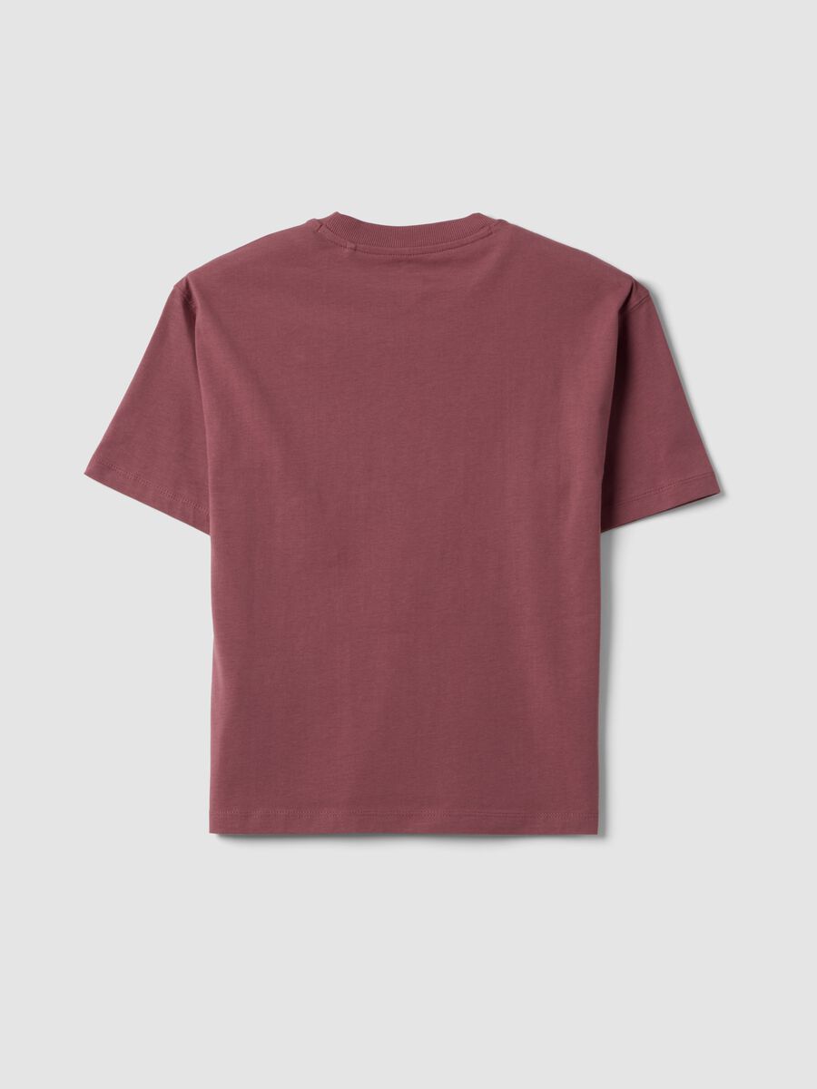 T-shirt viola a maniche corte in puro cotone_4