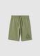 Green pure cotton shorts for boys regular fit_3