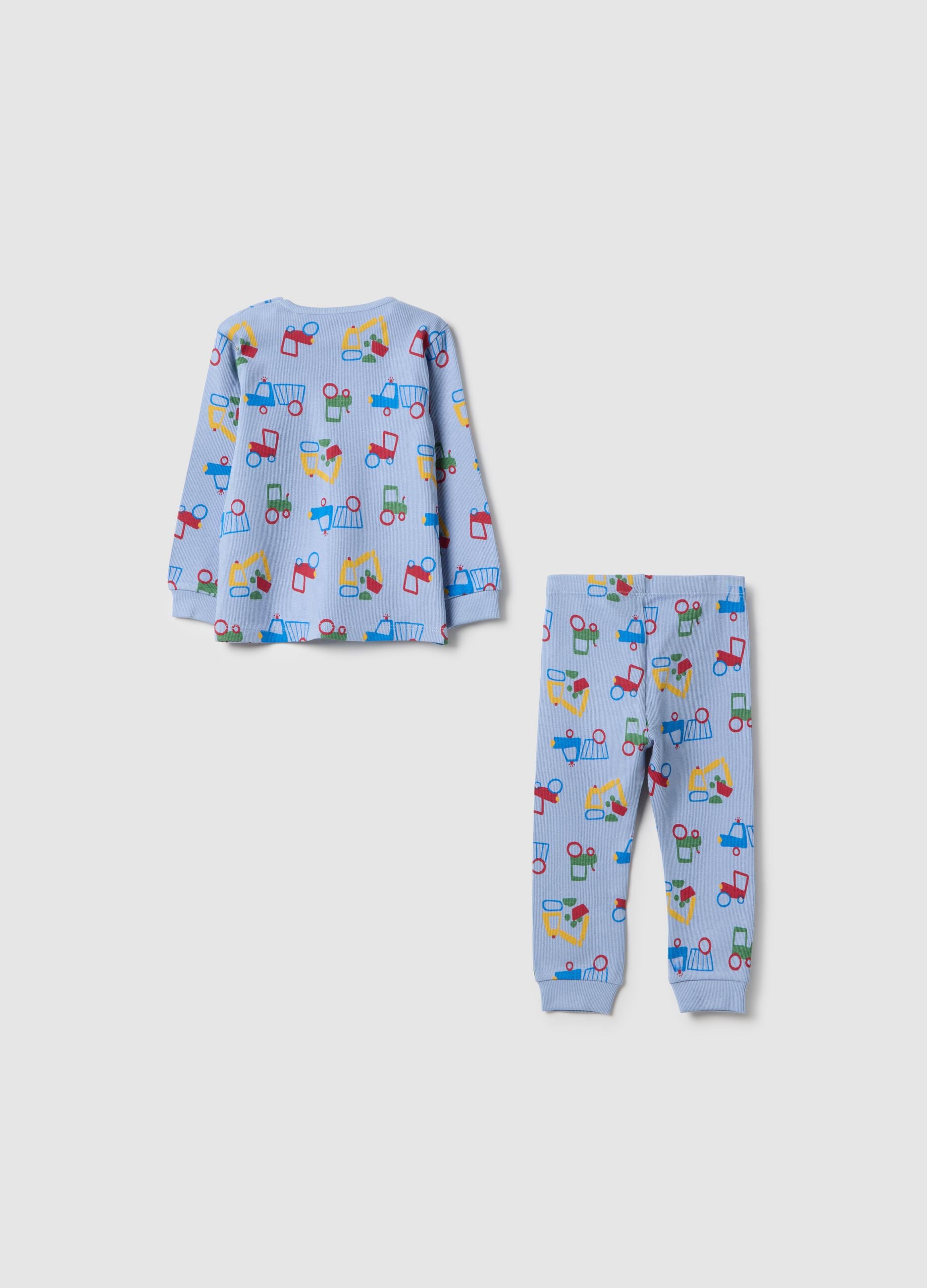 Multicoloured regular fit baby pyjamas in cotton blend with print