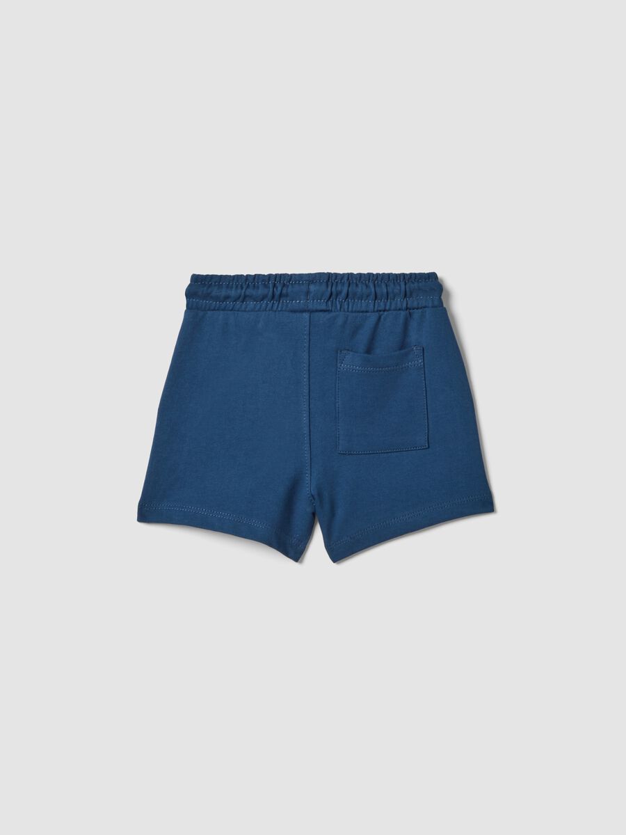 Shorts jogger blu in puro cotone da bimbo regular fit_1