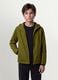 Green hooded rain jacket with zip for boys_0