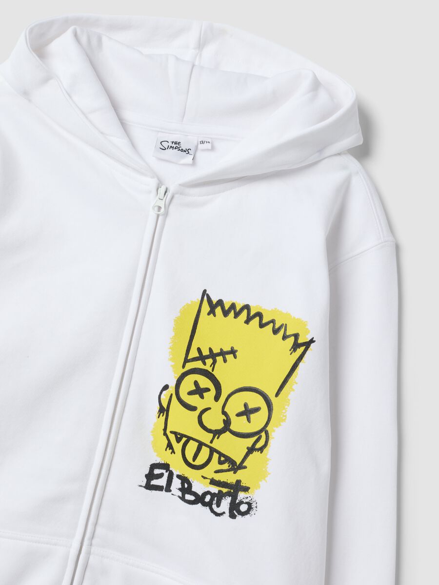 White pure-cotton hooded sweatshirt with Simpsons print for boys_5
