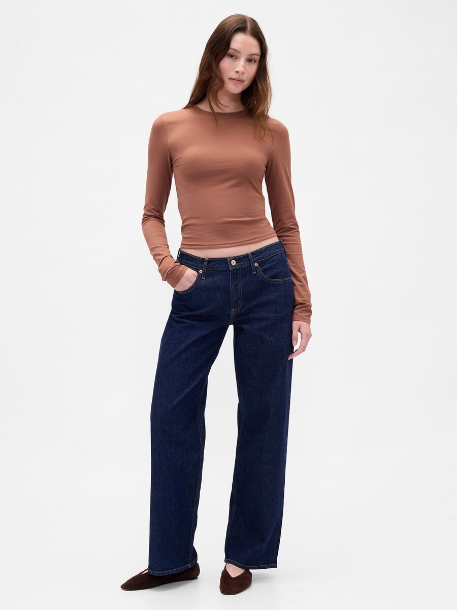 Stretch Long Sleeve Brown Top_2