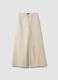 Beige flared stretch cotton trousers_4