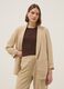 Beige regular-fit buttonless blazer_0