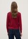 Regular fit red crew neck cardigan_2
