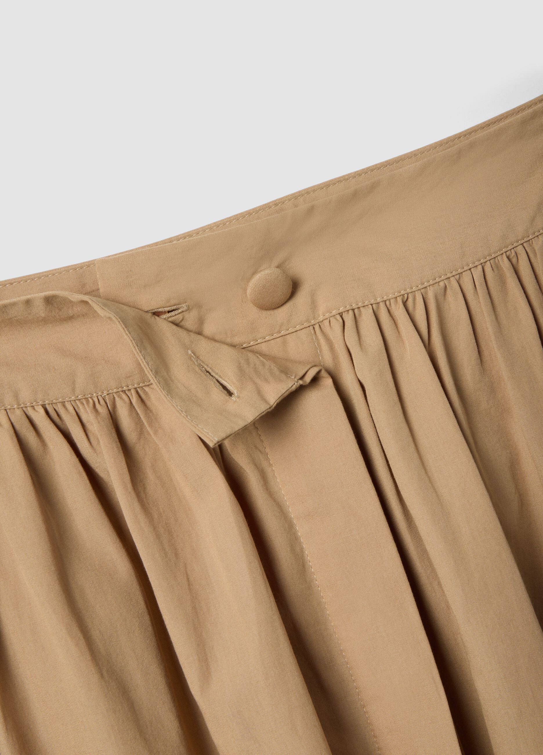 Beige long skirt in pure cotton