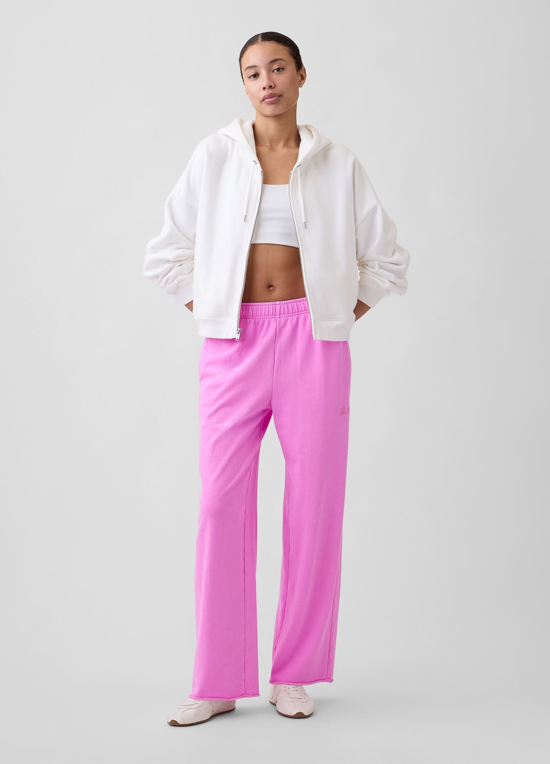 Cotton-blend palazzo trousers