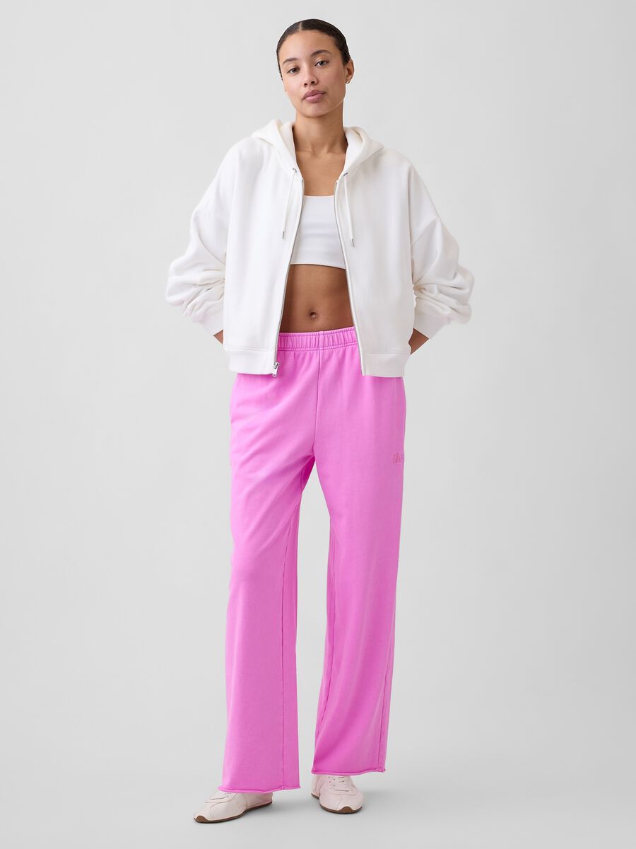 Cotton-blend palazzo trousers_0