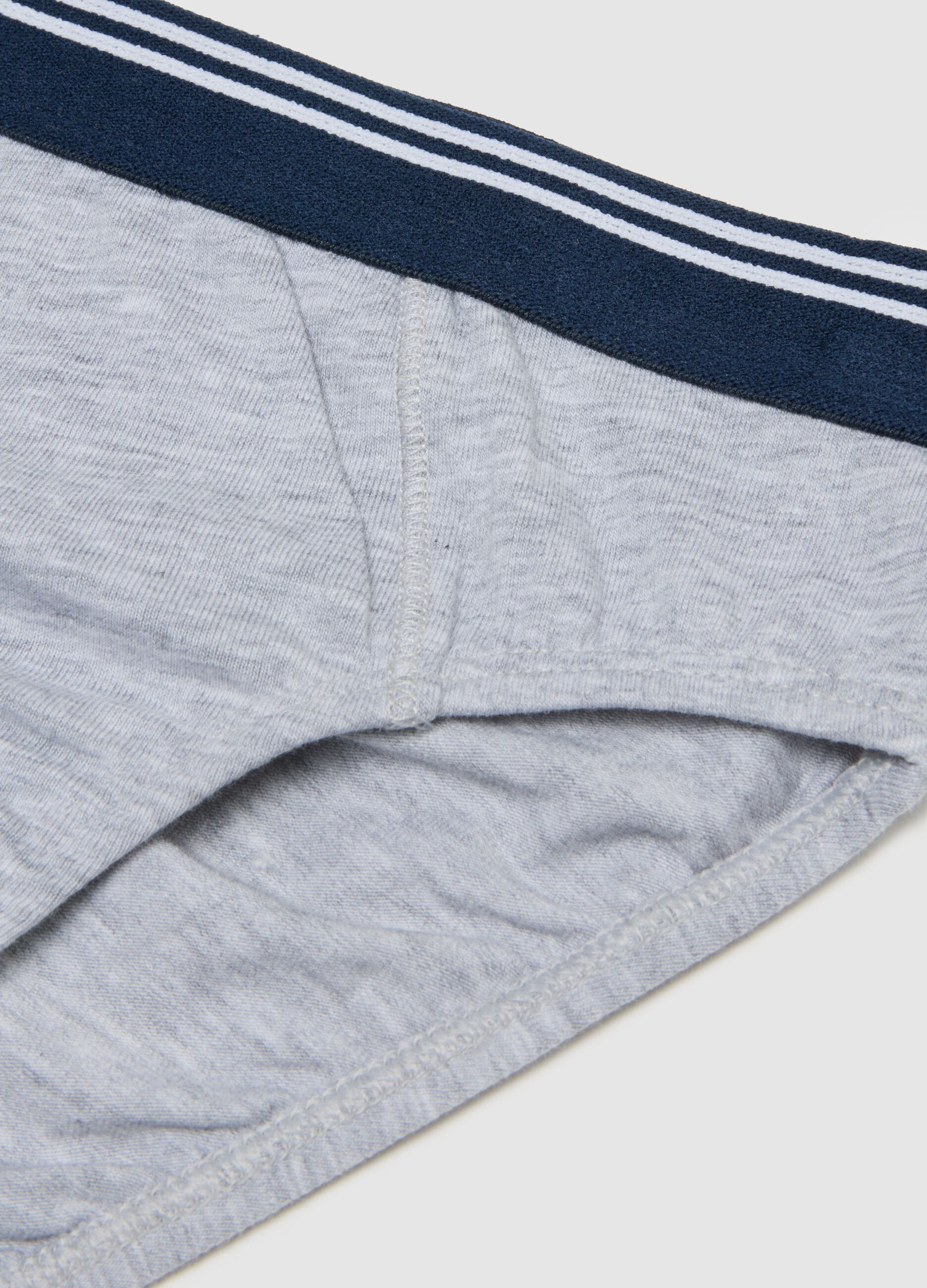 Boys' Grey Stretch Cotton Regular Fit Briefs