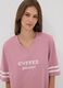 Pink pure organic cotton V-neck nightshirt with print_1