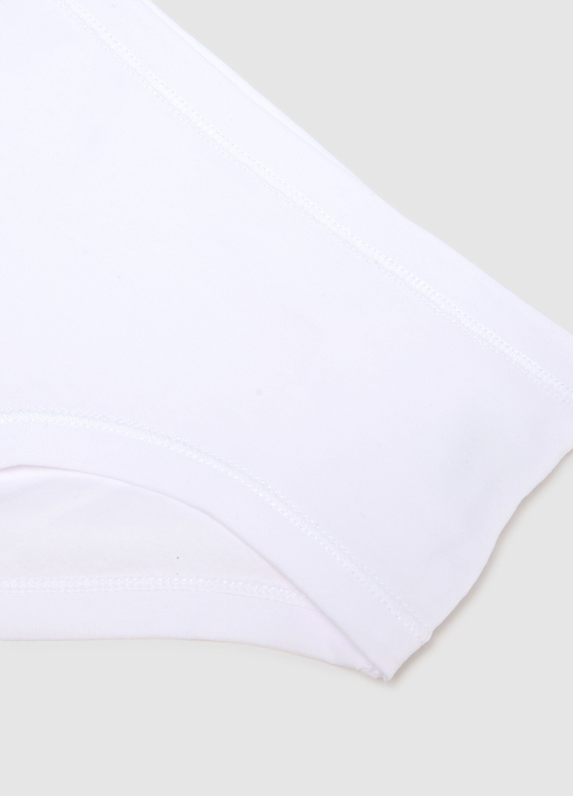 Girls' White Stretch Cotton Briefs