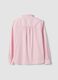 Pink striped stretch cotton shirt with bow, oversized fit_6