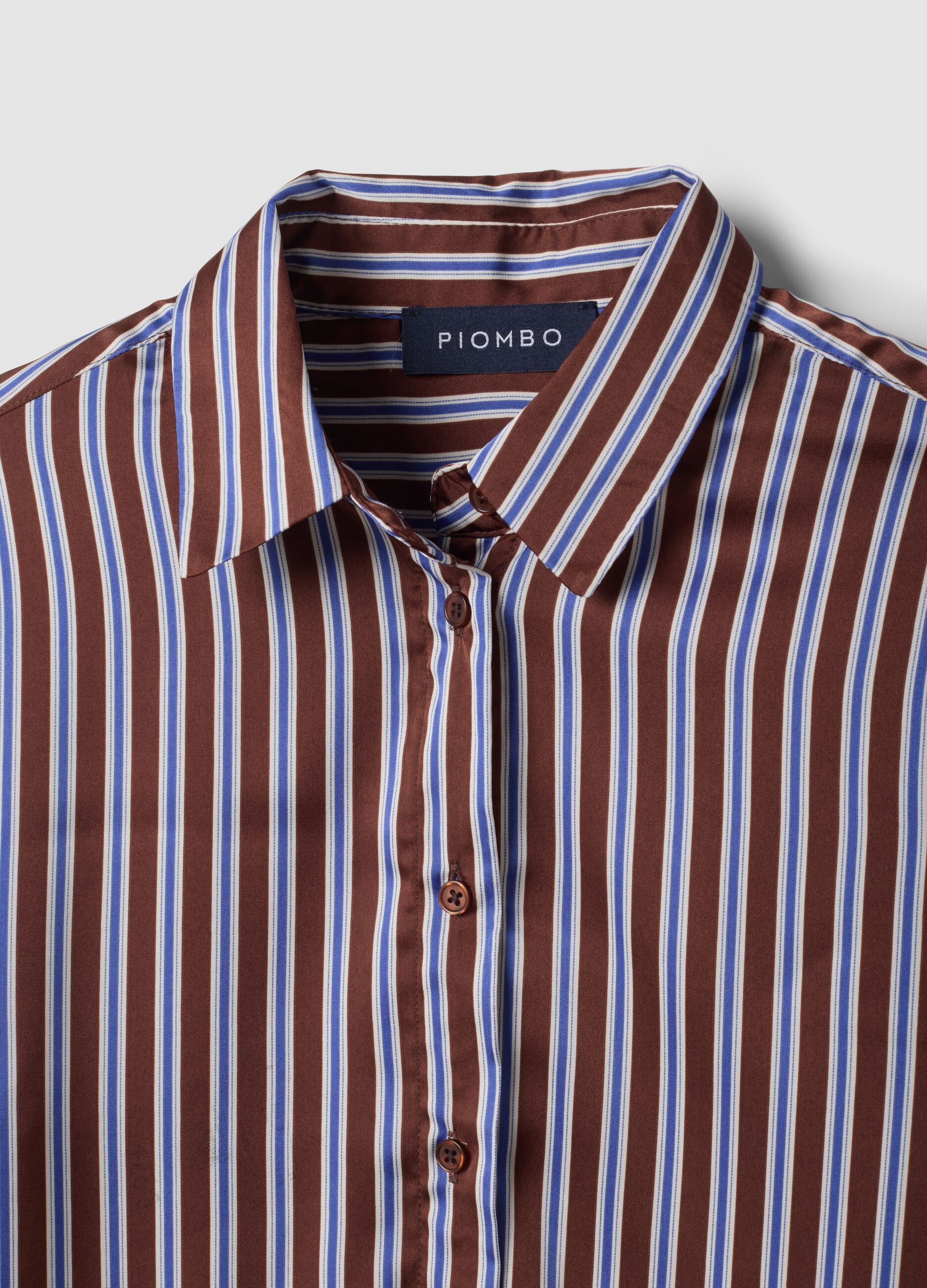 Multicolour regular-fit striped stretch shirt