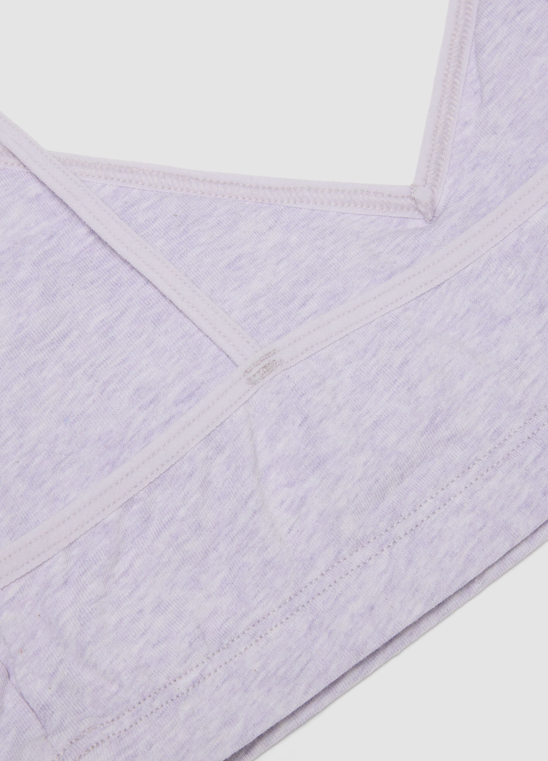 Purple organic cotton bra with thin straps for girls