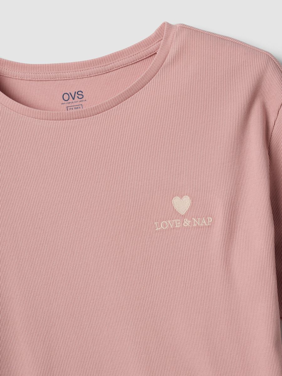 Pink pure organic cotton ribbed pyjamas_6