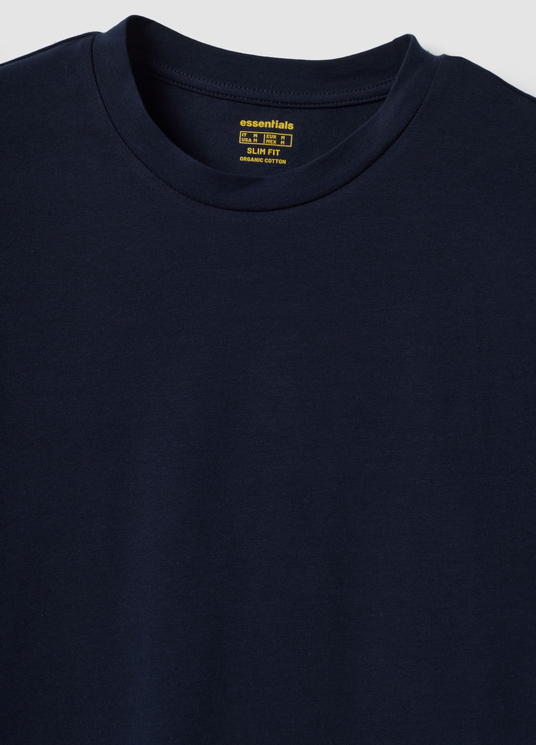 Men&rsquo;s blue organic cotton slim-fit short-sleeve T-shirt