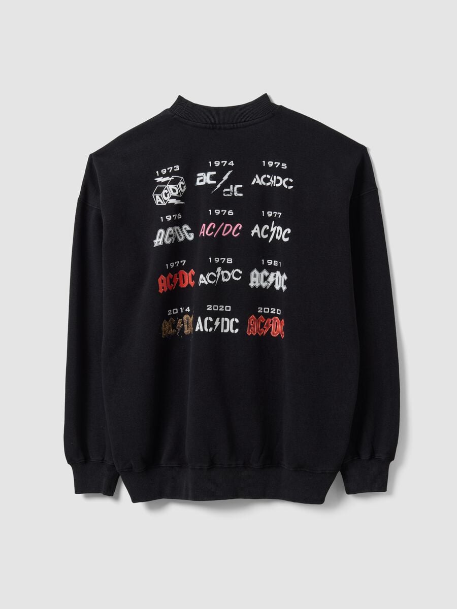 Black cotton-blend AC/DC printed sweatshirt_2