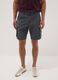 Grey stretch cotton cargo shorts_1