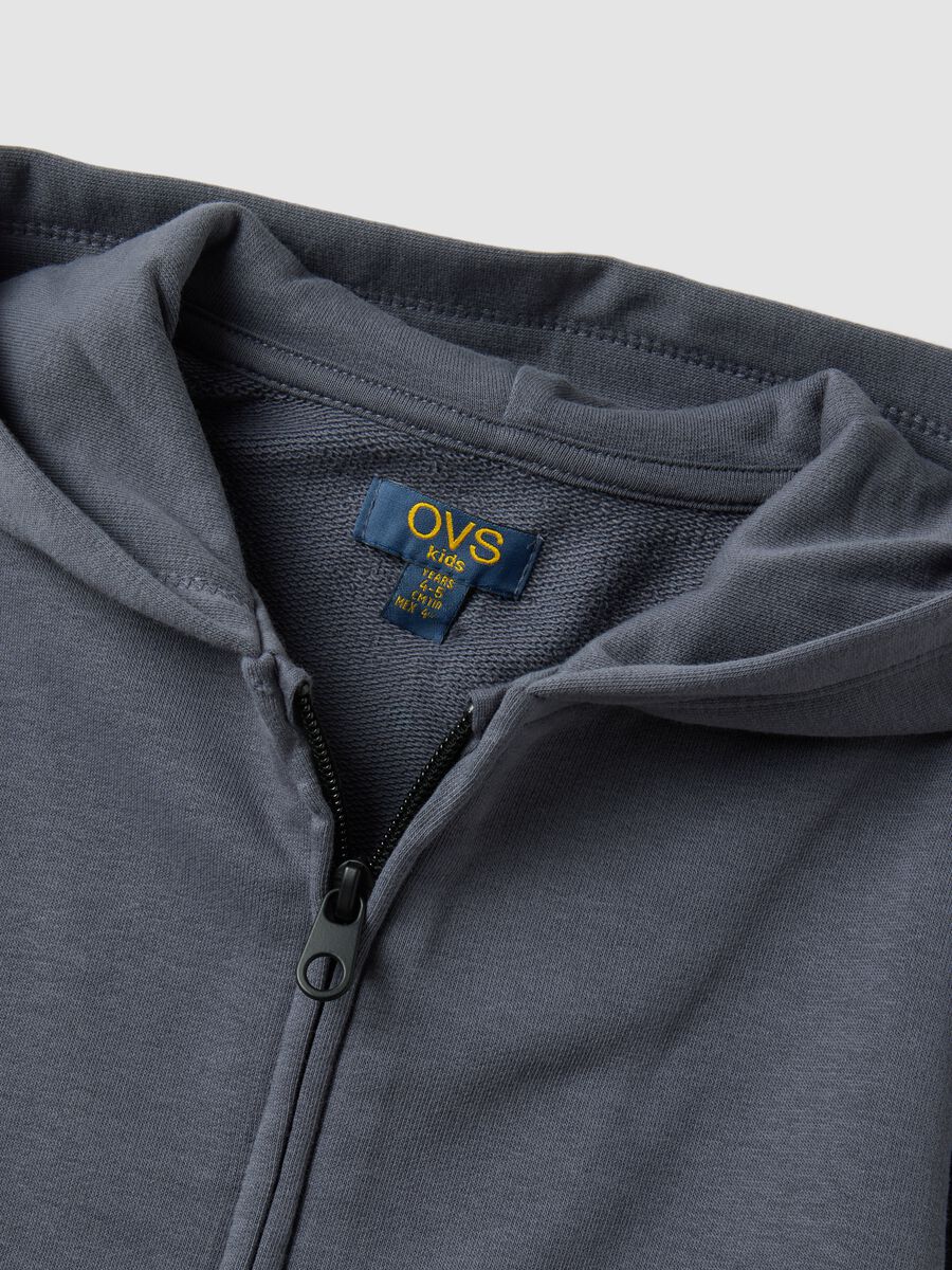 Grey cotton-blend hooded sweatshirt, regular fit, for boys_2