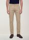 Beige regular-fit stretch cotton twill trousers_1