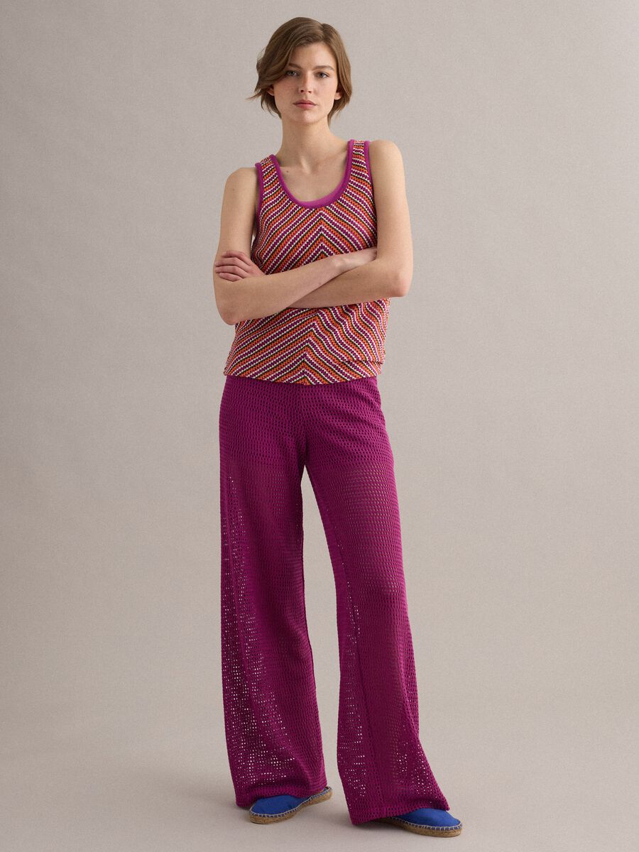 Tank top in crochet multicolor in tessuto elasticizzato regular fit_2