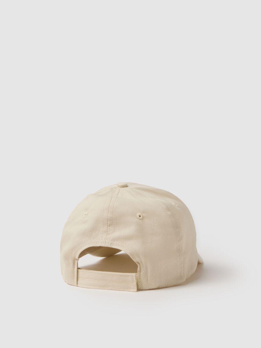Berretto da baseball in puro cotone beige regular fit_1