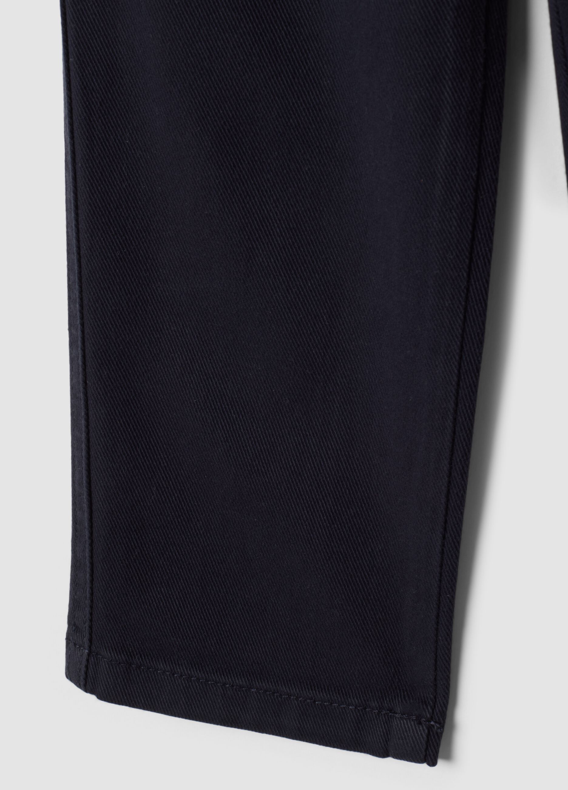Blue regular-fit stretch cotton twill trousers