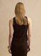 Brown cotton-blend regular-fit tank top with mesh design_3