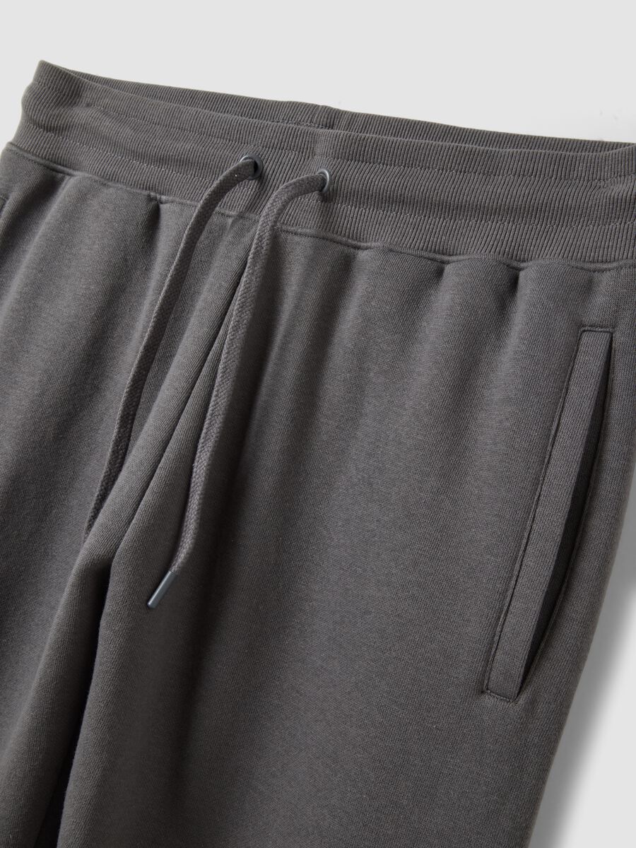 Grey cotton-blend joggers with drawstring and Chicago Bulls print_1