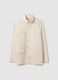 Beige cotton parka jacket, regular fit with pockets and zip_4