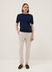Beige stretch cotton trousers regular fit_0