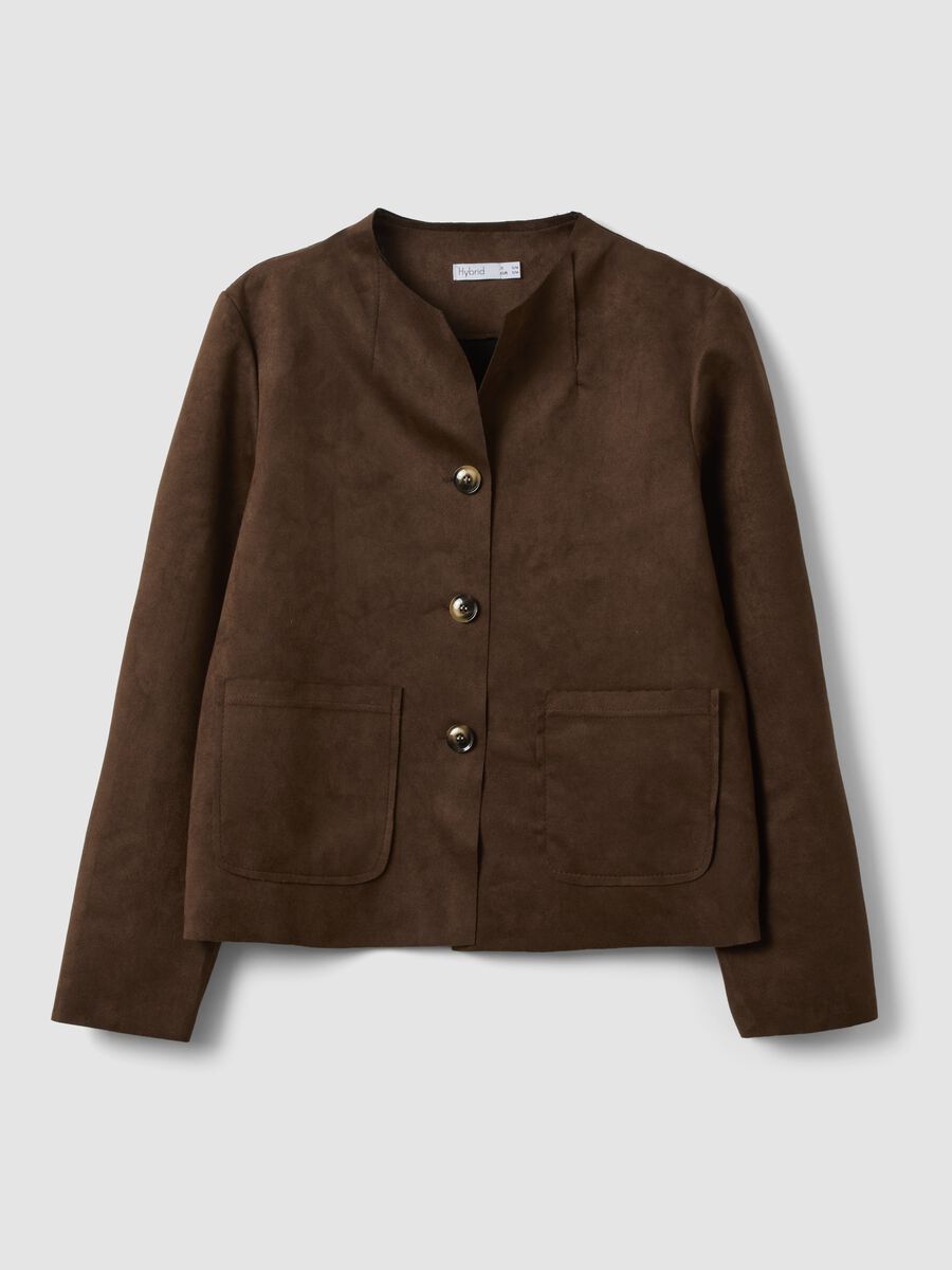 Brown regular-fit jacket with front pockets_4