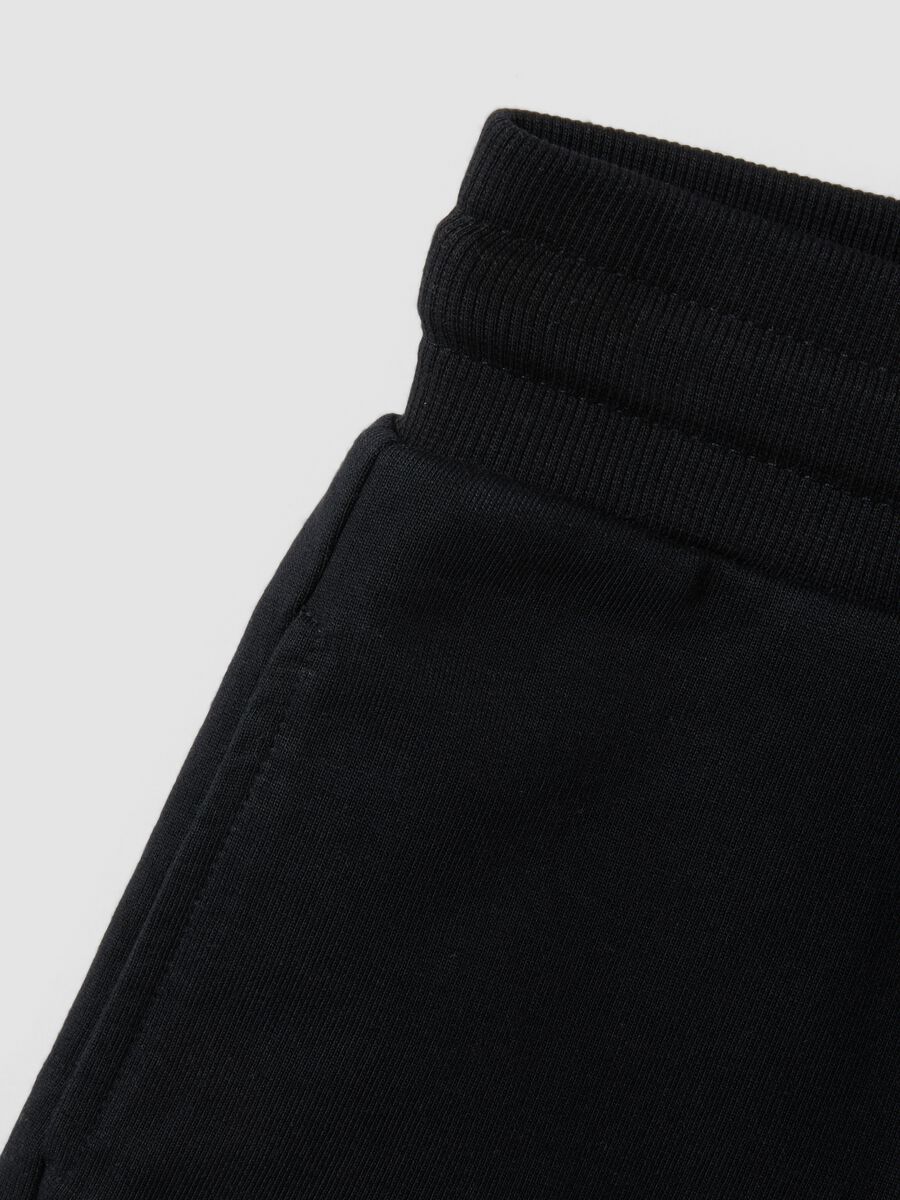Blue regular-fit pure cotton shorts with elasticated waist for girls_2