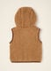 Brown teddy-effect hooded gilet_2