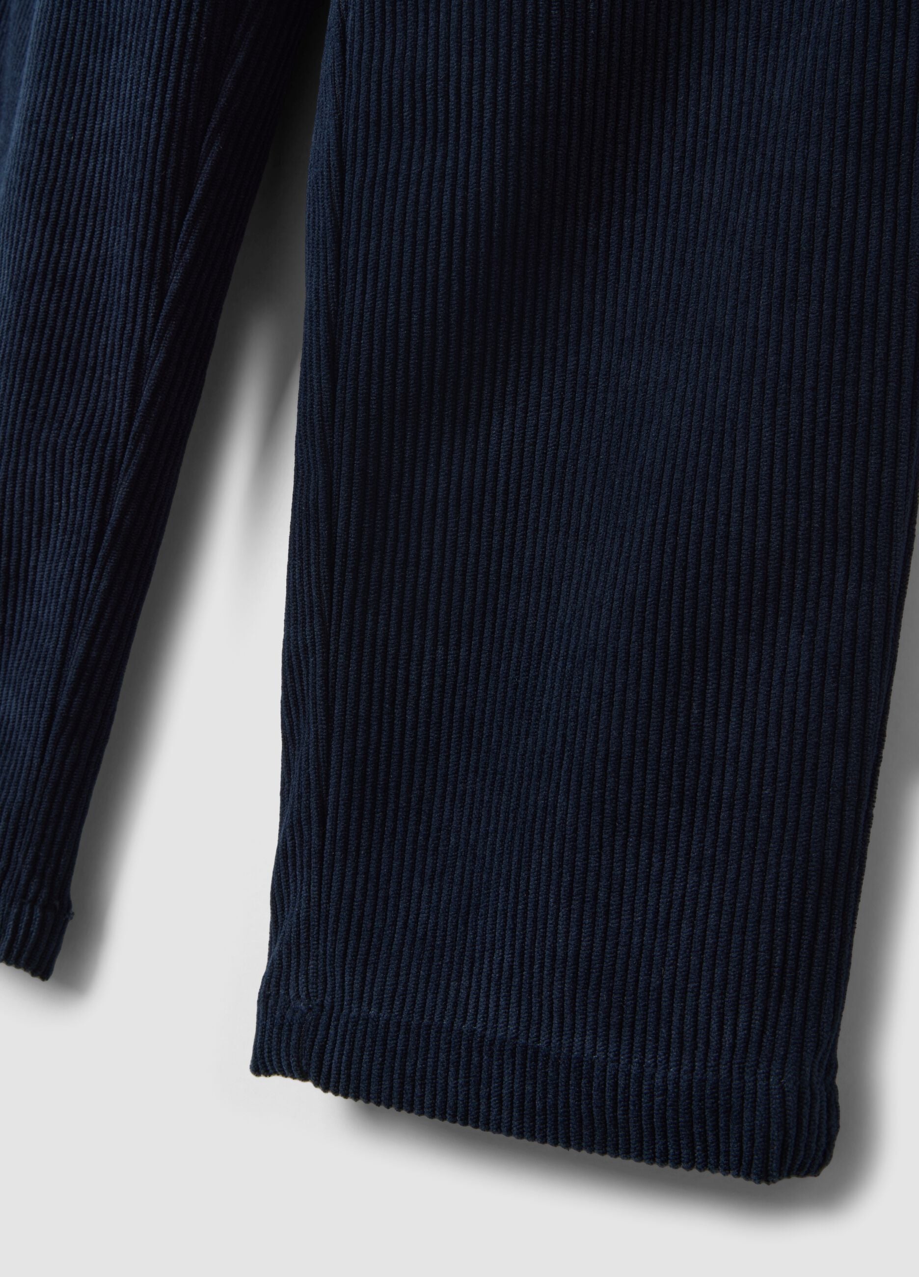 Blue ribbed regular-fit joggers with elasticated waist