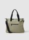 Green tote bag with multiple compartments and adjustable shoulder strap_1