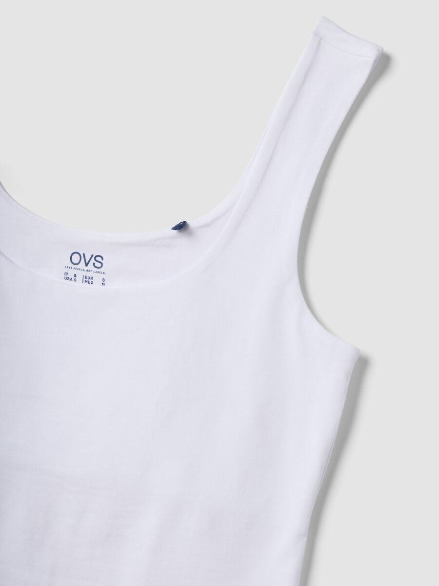White fitted stretch-cotton tank top_6