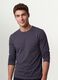 Grey long-sleeve crew-neck T-shirt in pure organic cotton_0