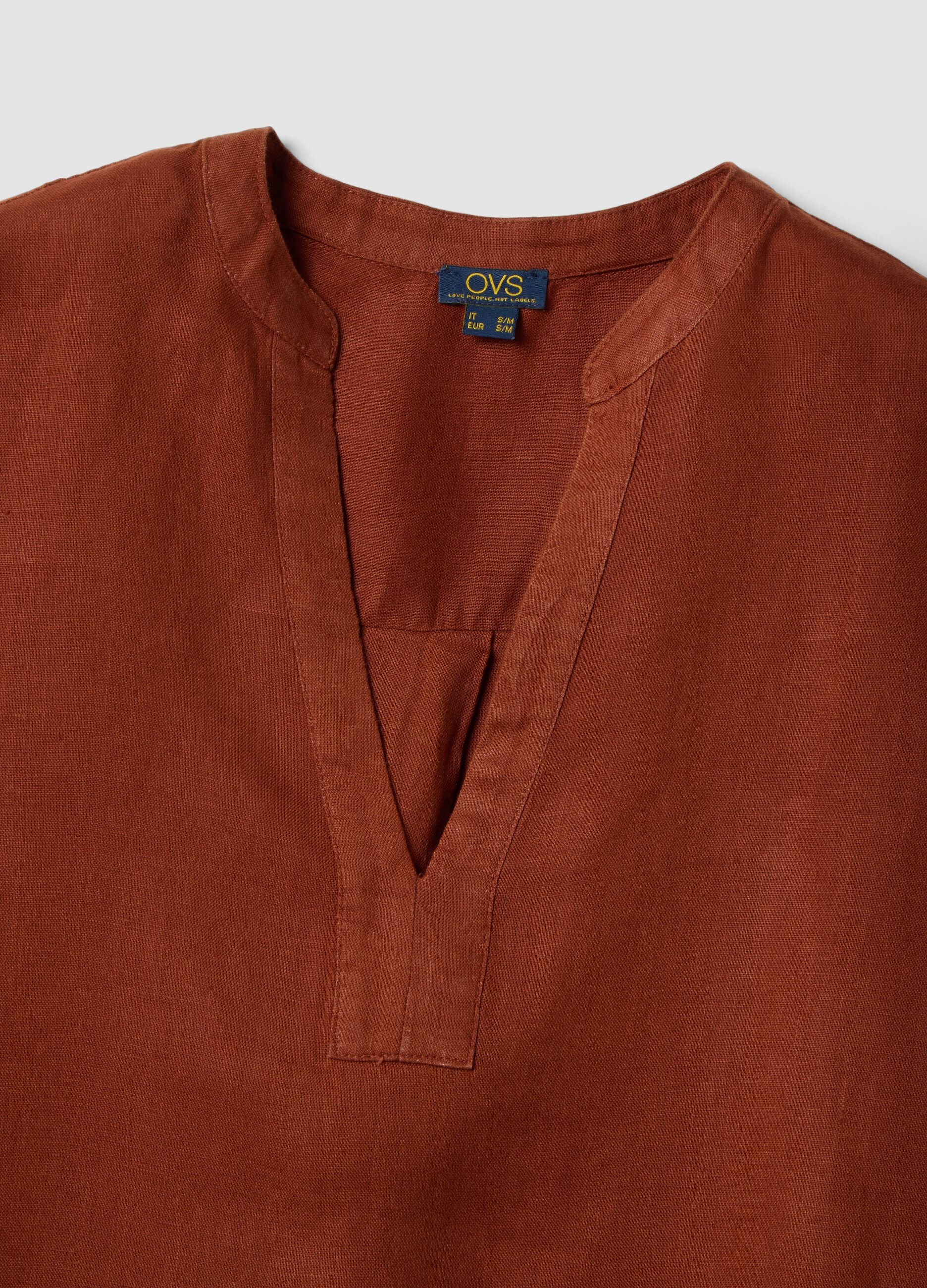 Brown pure linen kaftan