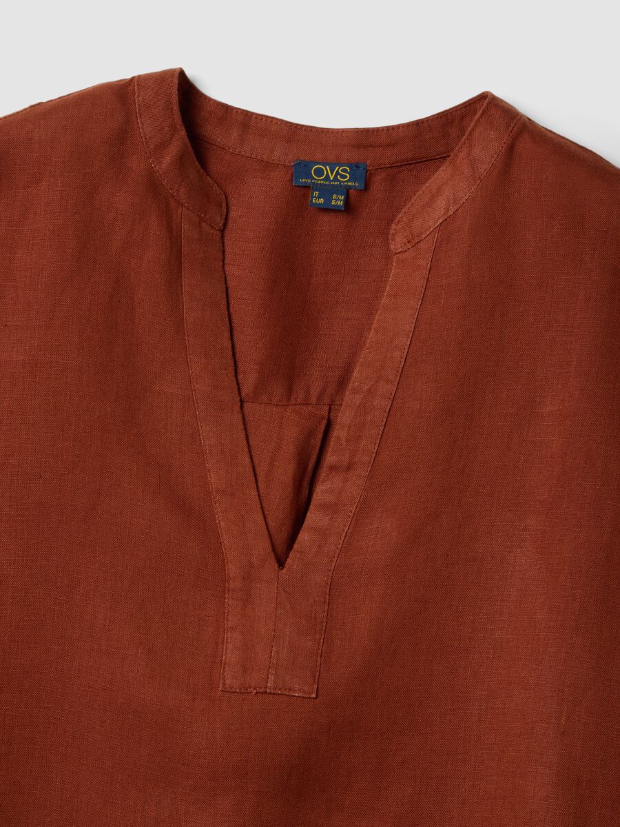 Brown pure linen kaftan_5