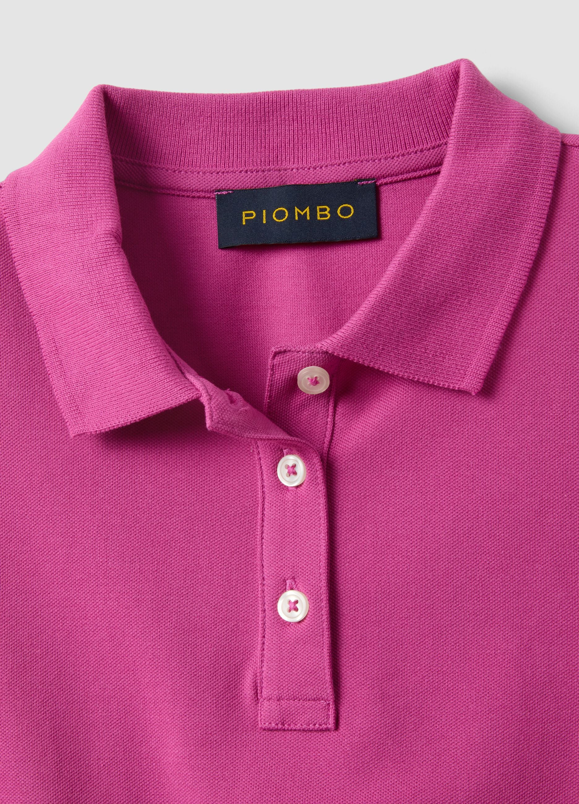 Pink organic cotton polo shirt, regular fit