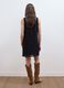 Black sleeveless high-neck slim-fit dress with bow_3